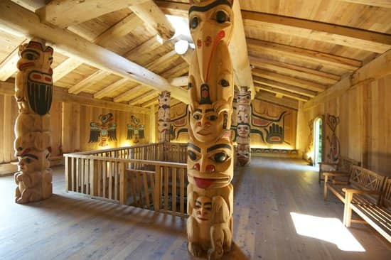 Inside the Potlatch Totem Park, where you can visit the carving shed and see the actual totem poles being carved.