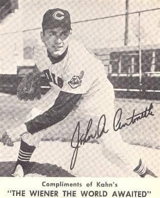 Johnny Antonelli is pictured on a 1961 Kahn's trading card, a rare glimpse at him with the Cleveland Indians.