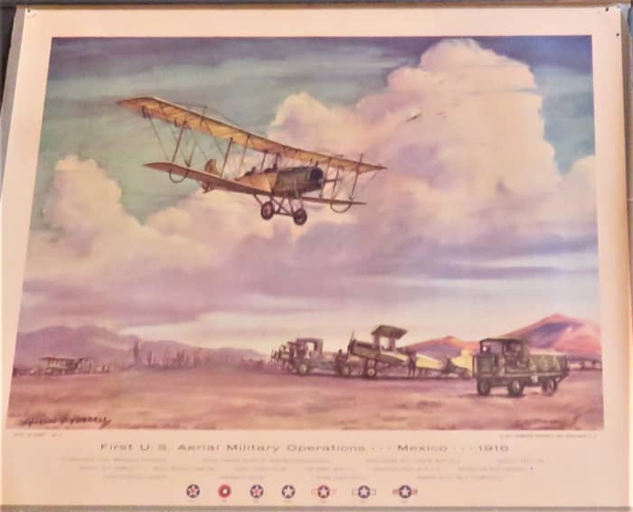 Photo of a Charles H. Hubbell print of the first U.S. aerial military operations in Mexico in 1916