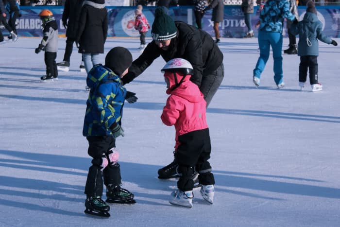 Teaching your kids to ice skate for the first time can be challenging and fun.