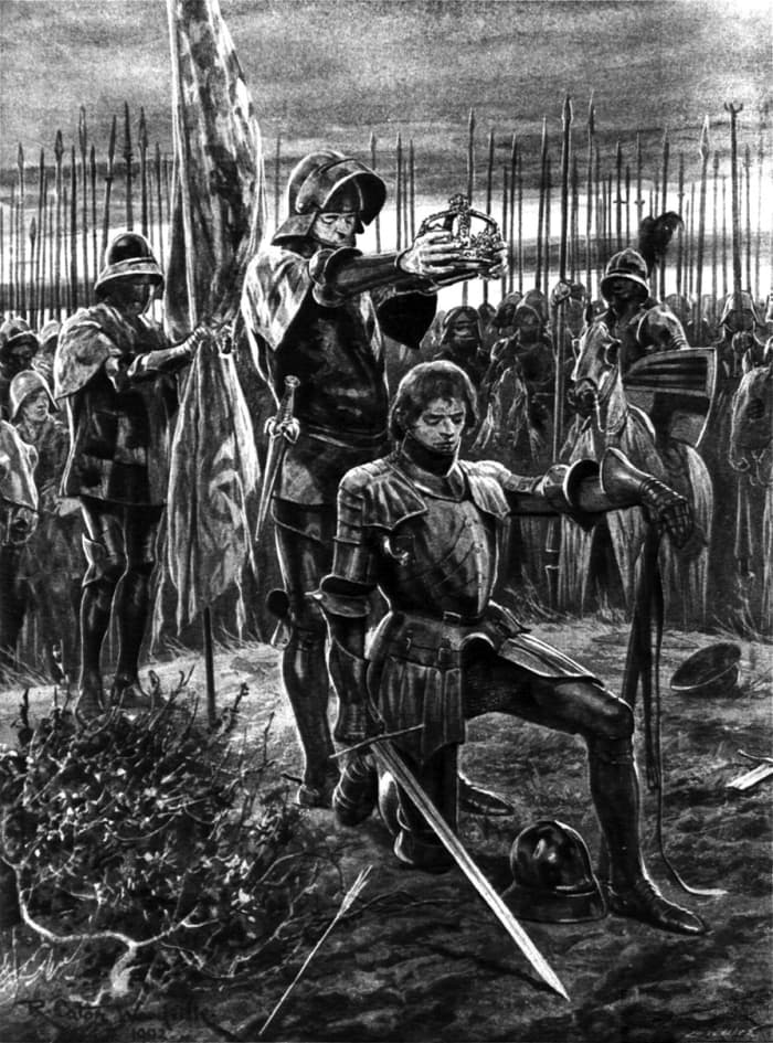 Henry Tudor is the last man standing after a war for the throne that raged for 30 years. Following the victory at Bosworth Field, he is crowned by Lord Stanley as Henry VII.
