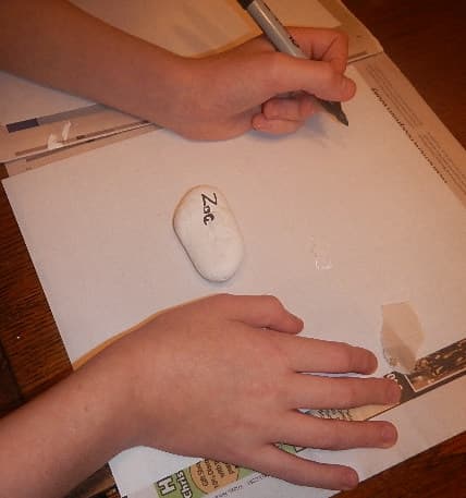Personalize the Easter rock paperweight with child's signature and/or date created.
