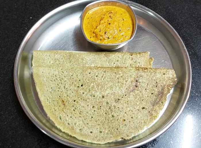 Green Gram Dosa (Pesarattu) and Garlic Coconut Chutney Delishably