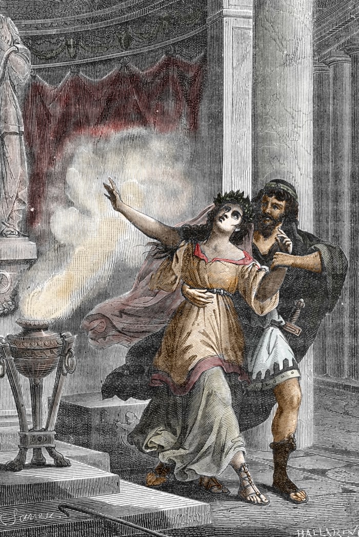Roman emperor Elagabalus (Heliogabalus) (203-222) kidnapped the Vestal Virgin