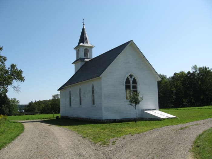 This country church only holds a limited number of people, requiring the bride and goom to keep the guest list to the most important people in their lives.