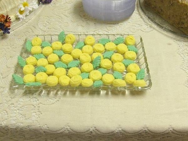 Our family has a little gathering ahead of time to make mints for the reception. Photo from our family album.