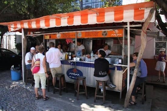 Marisma has the best fish or shrimp tacos in Puerto Vallarta. They have a secret sauce, and the tastiest fresh fish and shrimp.