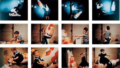 Albert Bandura's social learning theory suggests children naturally imitate behaviors; like hitting this toy after seeing other kids do it. His predecessor, Lev Vgotsky, also theorizes that childhood learning is dependent on outside influences.