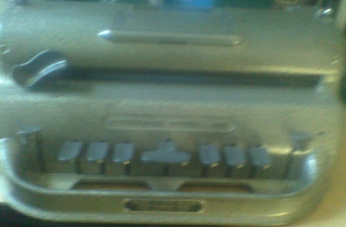 A manual braille writer are very much like the old, clunky manual typewriters we used to bang out letters on. The keys, from left to write, coincide with dots 3-2-1-4-5- 6 of a braille cell.