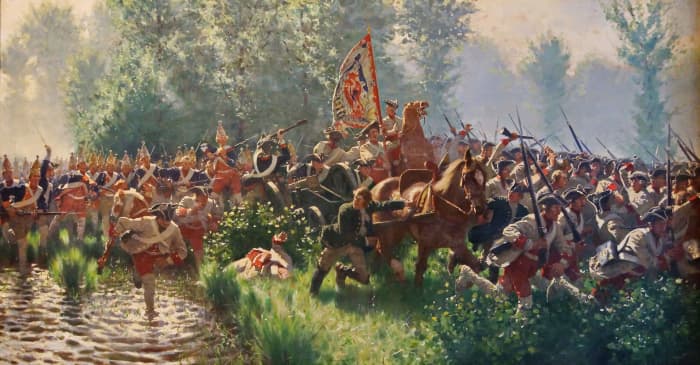 Carl Röchling: The Battle of Hohenfriedeberg on June 4, 1745. Prussian Grenadier battalions beat the Saxon Guard.