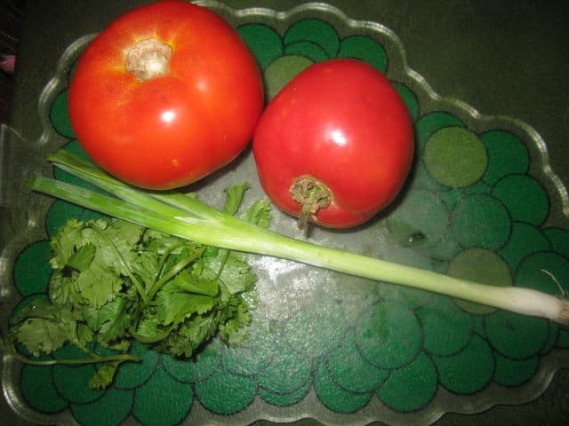 The first tomato was so big that I ended up not using the second tomato to make my batch for two people.