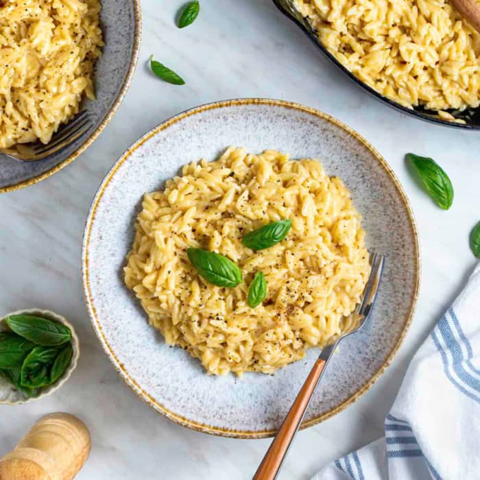 First of all I decides not use Patina pasta, I chose to use Orzo pasta because it a tougher type of pasta with more body, When I looked at the patina it seems to get lost in the dish but the Orzo is courser and firmer and handle this dish very well