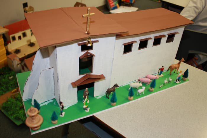 A diorama of the San Jose Mission in California. For years building a diorama of one of the state's missions was a staple of 4th grade curriculum!