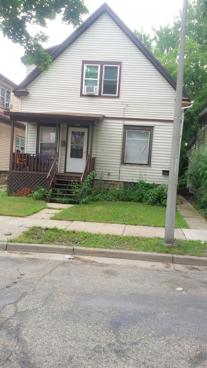 We lived at 1338 S. 63rd St. Entrance to our apartment was on the right in the back. This picture was taken in July 2018.