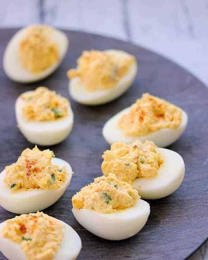 Salsa deviled eggs