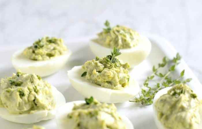 Pesto deviled eggs