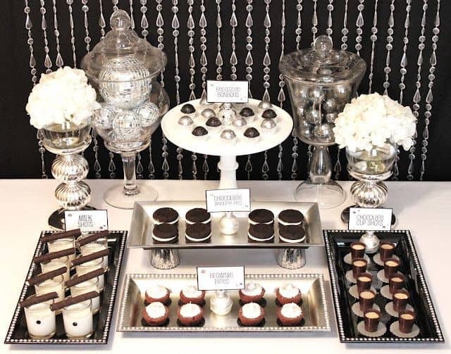 This mini dessert table was built to go with my Holiday Tablescape. It's perfect for a little dinner party and it serves little snacks so everyone can try a little bit of everything.