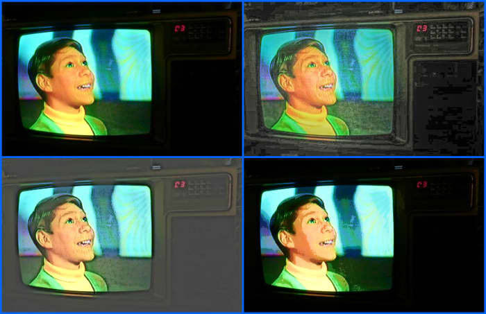 I made artwork out of the 1983 Sylvania Superset Television Model RXC178WA04, Playing Fugitives in Space, Lost in Space,1968.