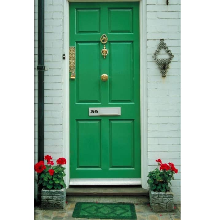 Green is a common color for both interiors and furniture, and it looks great on the outside of a house as well. Green is a refreshing hue to welcome guests, whether in a bold or neutral tone.