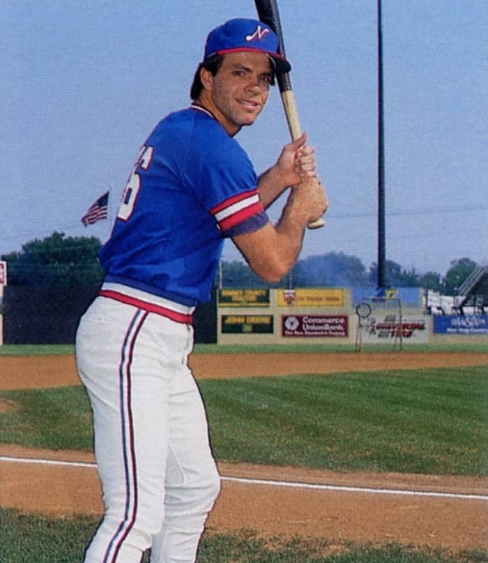 Matt Nokes showed plenty of power before becoming a Major Leaguer (he's shown above with Nashville in 1986), but he was unable to replicate his tremendous success as a rookie throughout the rest of his career.