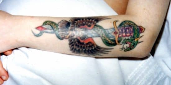 The tattoo was allowed to develop over the next few weeks and this is the end result