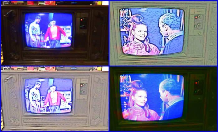 I Made a Collage of the Quasar Color Console Television Model WL9439SP, it is fun to make artwork and YouTubes for your vintage televisions, to share your hobby and joy is good therapy.