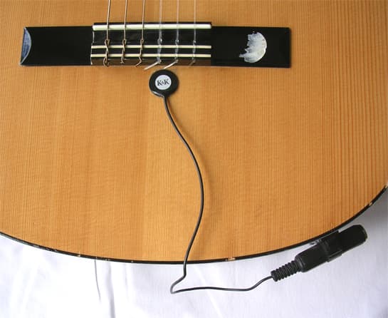 A piezoelectric guitar pickup