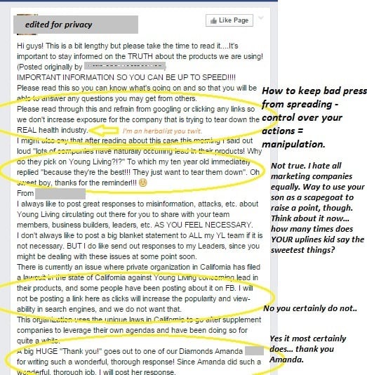 What transpires is a classic direct sales pitch. Watch how they use the same system to sell you on their products to sell their reps on a cover up story - and buy their silence in a masterfully crafted game I first outlined for you in 2012.