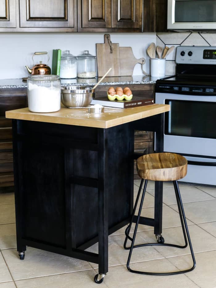 A little island on wheels is the ideal way to expand your living room without taking up valuable real estate. When you're preparing or baking, roll it into place, and then roll it out when you need to make room for a crowd.
