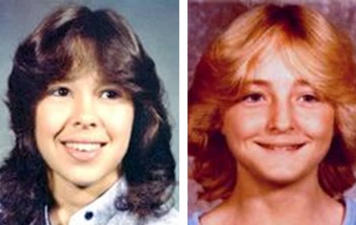 Cinda Pallett (left), and Charlotte Kinsey (right), vanished on September 26, 1981, from the Oklahoma State Fair. They remain missing. Photo courtesy of the Charley Project.