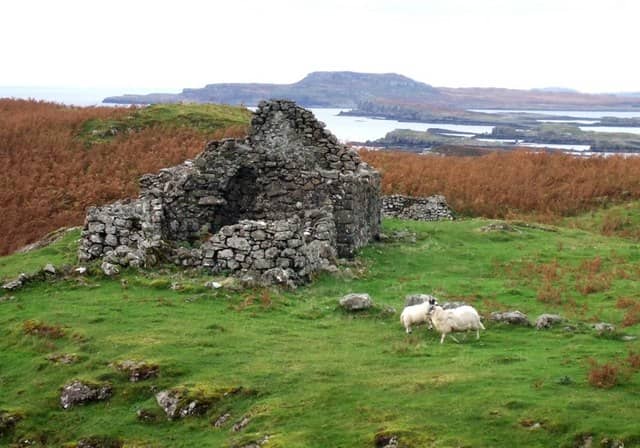 A ruined hut from the former settlement of Ormaig.