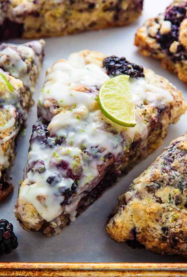 Blackberry lime scones
