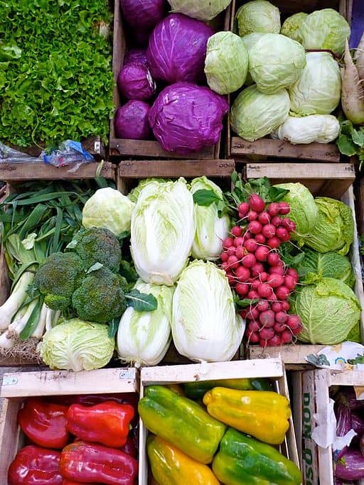 Display of vegetables