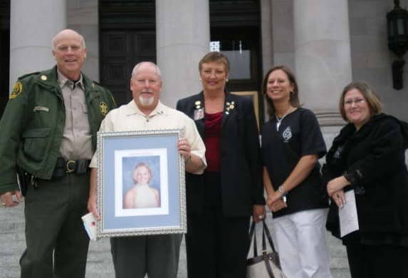 Snohomish County Sheriff Rick Bart, Bill Burkheimer, along with advocates Jenny Wieland, Karen Leppard, and Holly Diaz. Photo courtesy of Friends Don’t Let Friends Die.