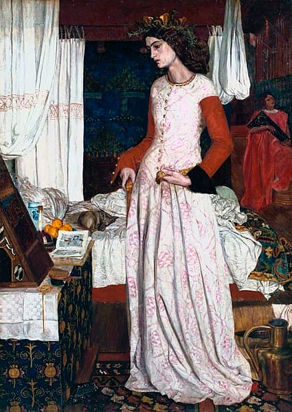 "This is the only completed easel painting that William Morris produced. It is a portrait in medieval dress of Jane Burden, whom Morris married in April 1859. La Belle Iseult (formerly known as Queen Guenevere)