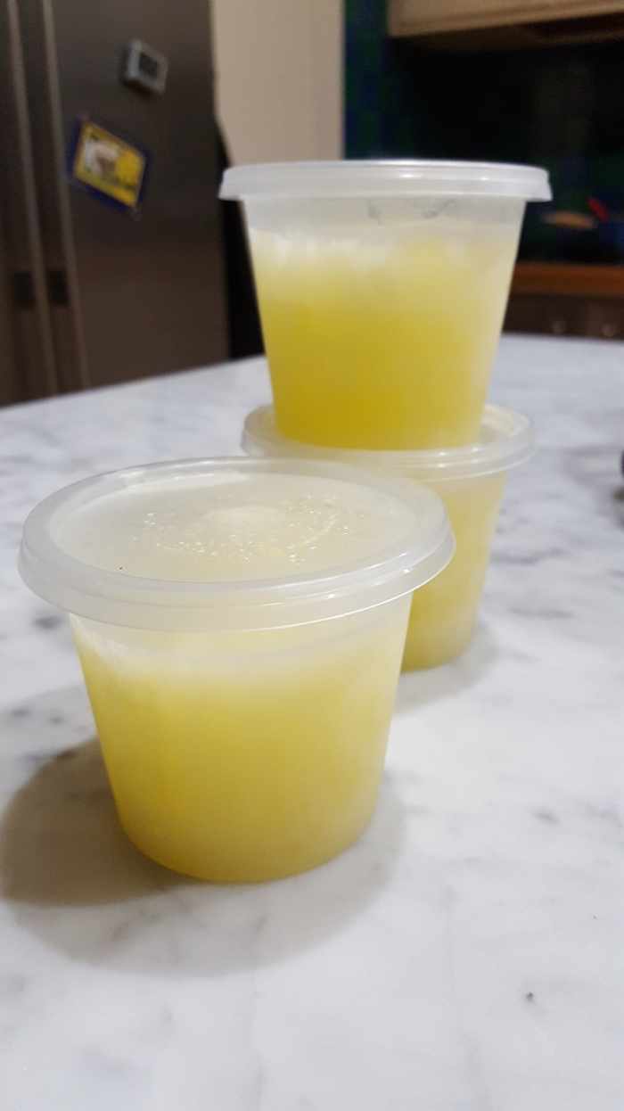 I collect egg whites in the freezer until I have enough to bake this cake.