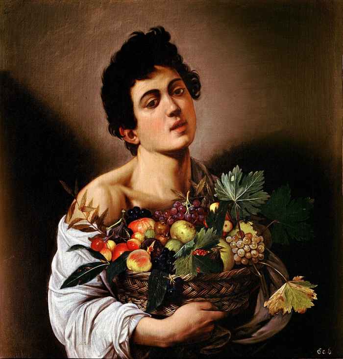 Medlars are seen in the centre of this Caravaggio painting from 1593.
