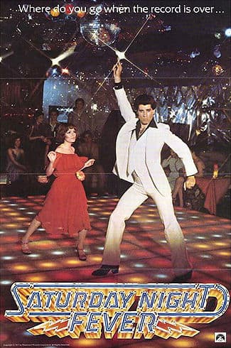 According to Wikimedia Commons, it is believed that the use of this scaled-down, low-resolution image of a poster for Saturday Night Fever qualifies as fair use under United States copyright law. The original was designed by Diener-Hauser.
