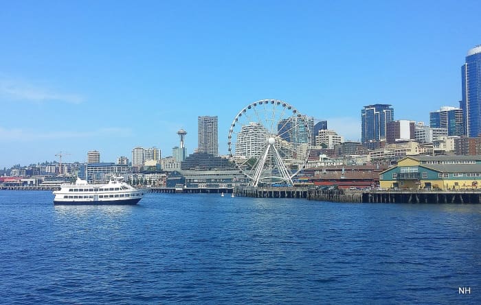 Seattle waterfront from ferry