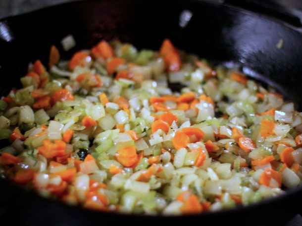 Stir-fry the vegetables
