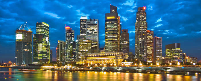 Singapore Central Business District. Produced by Someformofhuman and published under GNU Free Documentation Licence.