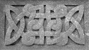 Celtic stone knotwork carving - many of the high crosses were carved with these patterns in 'frames' along their shafts