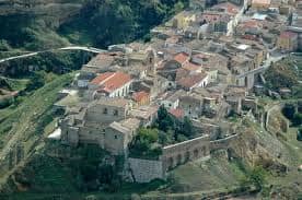 This is the very old Genzano town perched on a small high piece of land between two chasms. At the front of the picture is the old Monastery Annunziata and its garden beside it.