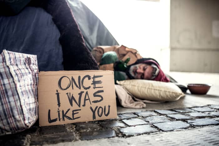 It's important to show compassion for the homeless. Remember that addiction and mental illness can happen to anyone.