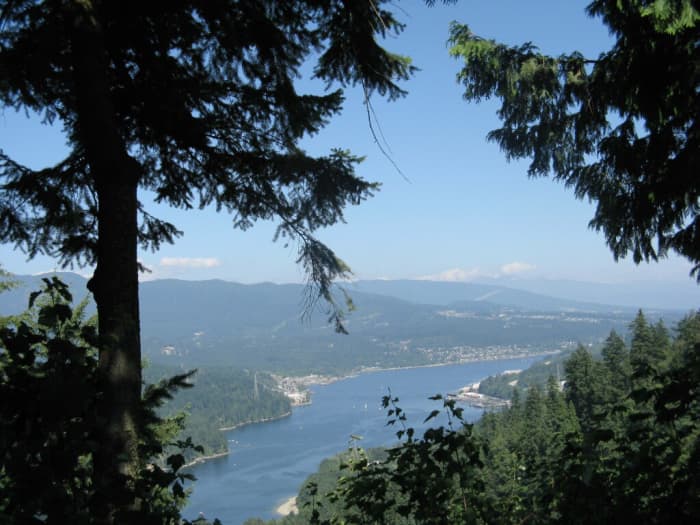 One nice thing about climbing a steep hill is that there is often a view at the top. This is a view of Burrard Inlet in southwestern British Columbia.