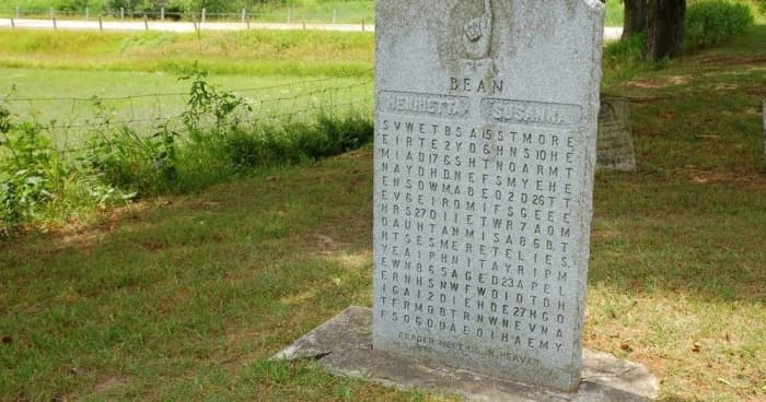 The Beans gravestone bore a crossword puzzle that kept historians and cryptologists busy for the next 75 years.
