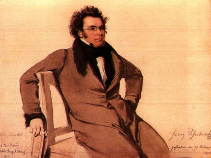 Watercolour of Schubert by Wilhelm August Reider, 1825.