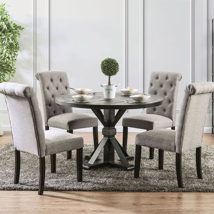 Featuring a wood table top, pedestal base, and metal accents, the table has a timeless look you will enjoy for years to come.