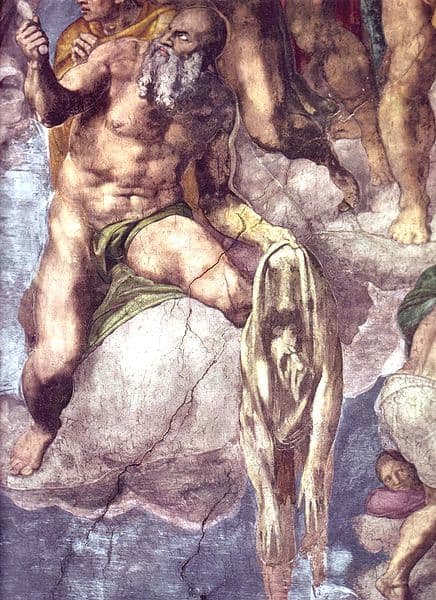 "St. Bartholomew displaying his flayed skin" from Michelangelo's "The Last Judgment" (1535-1541) in the Sistine Chapel - Vatican