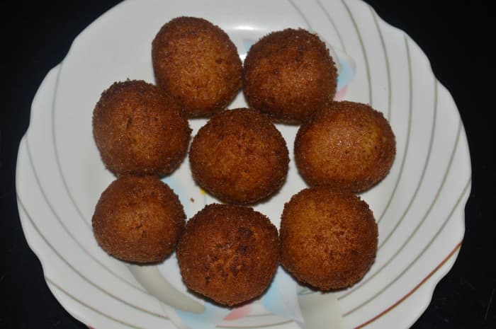 Step two: Deep-fry these balls in medium hot oil until they become golden brown on all sides. Serve them hot with tomato sauce. Enjoy the taste!